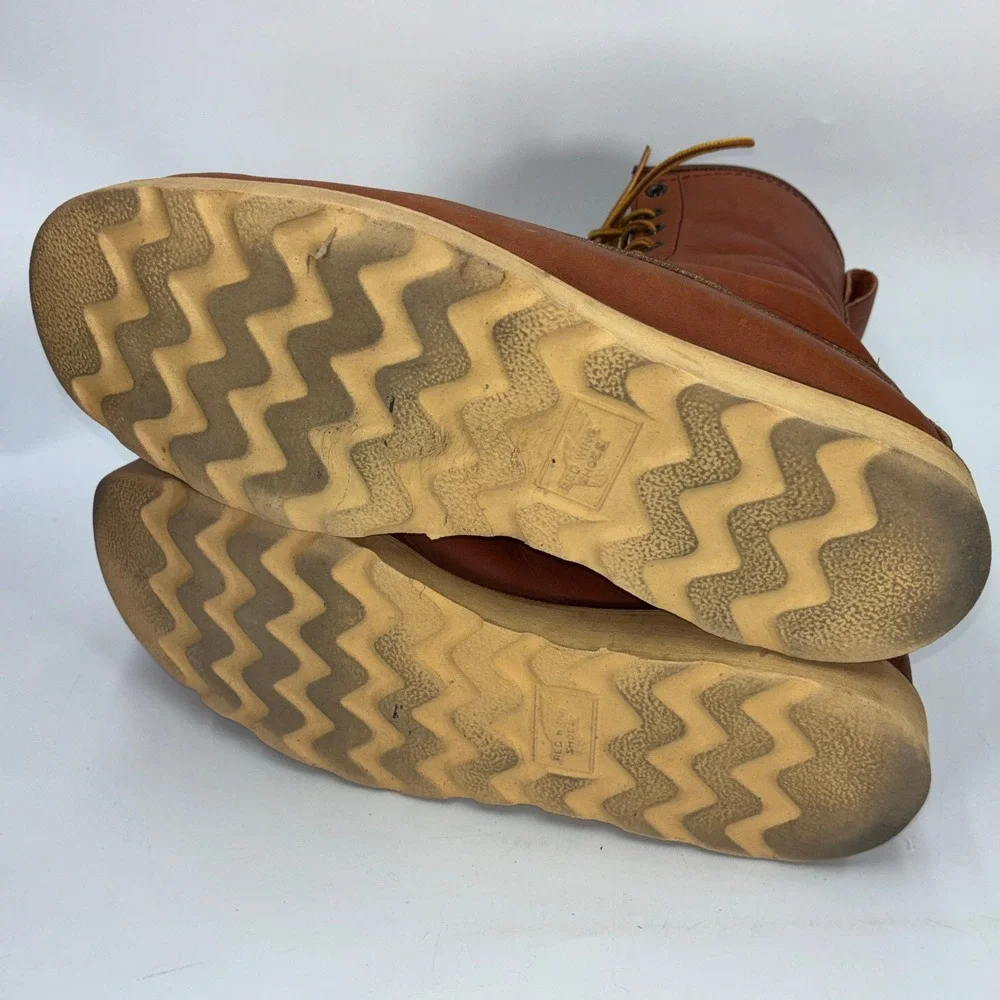 Red Wing Irish Setter 877 Men's 9D Leather Moc Toe 8 Inch Boots Brown USA Made